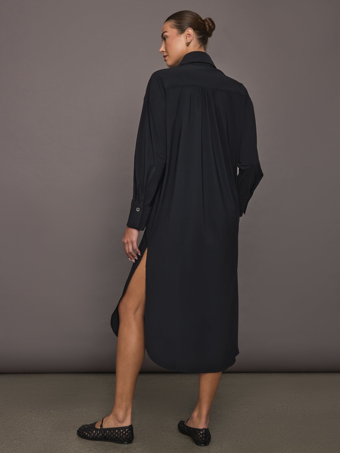 Tropez Oversized Shirt Dress | Black