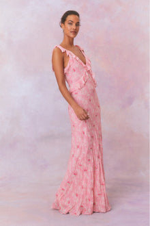 Orcene Floral Maxi Dress | Cherry Pink