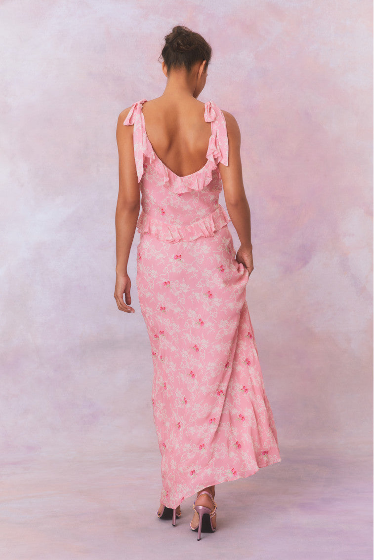 Orcene Floral Maxi Dress | Cherry Pink