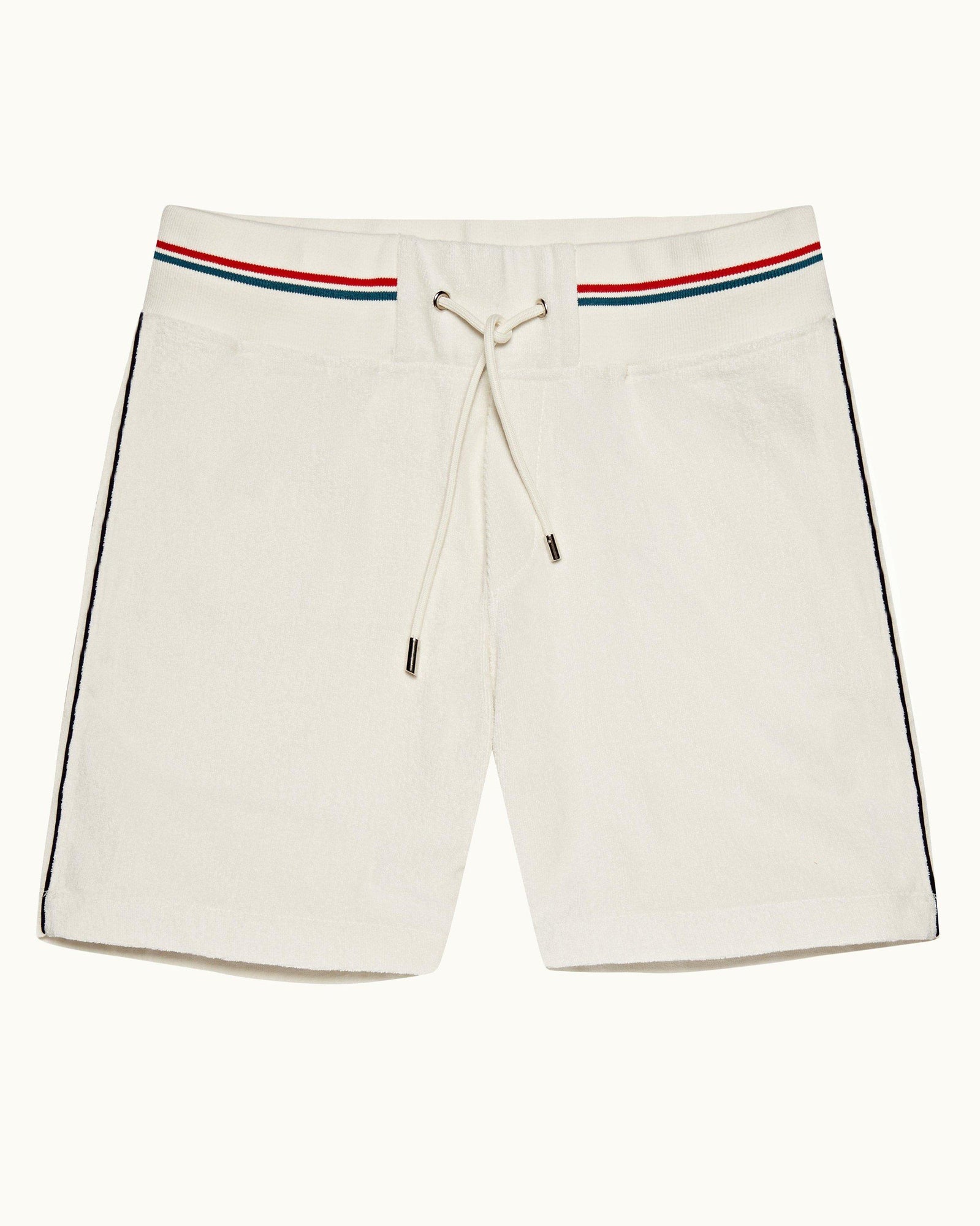 White Sand O.B Stripe Tipping Towelling Sweat Shorts | White Sand