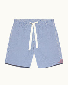 Men | Alex Seersucker Short | Blueberry/White Stripe