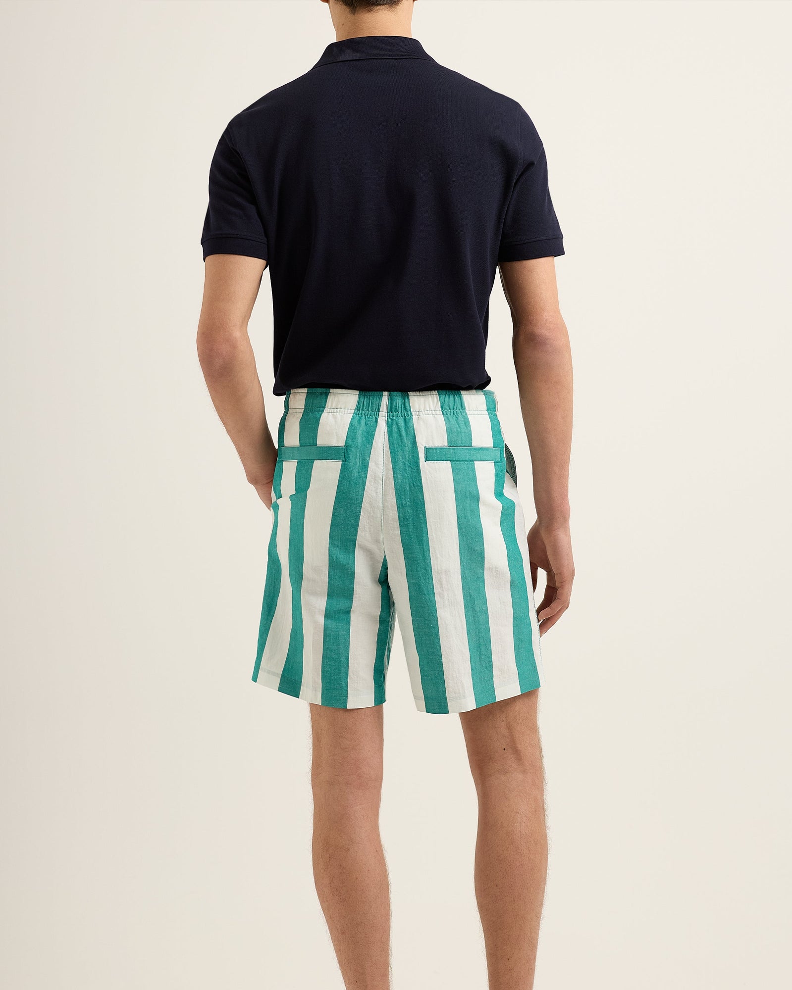 Men | Alex Stripe Short | Green/White Sand