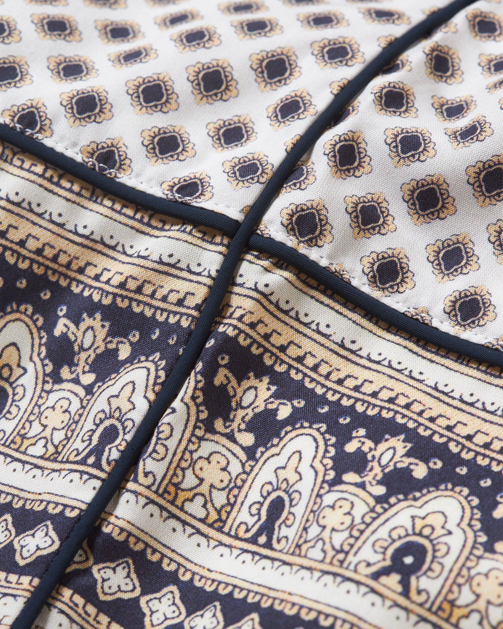 Alfred White Sand Solmio Print Relaxed Fit Lounge Trousers | White Sand