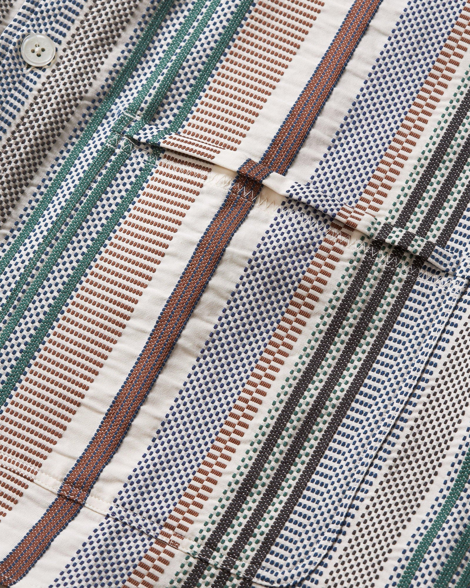 Barkley Jacquard Stripe Cotton Resort Overshirt Woven In Italy, Multicolour | Multi