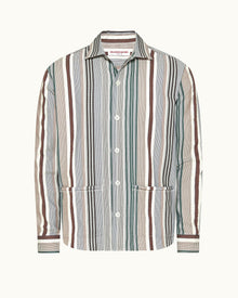 Barkley Jacquard Stripe Cotton Resort Overshirt Woven In Italy, Multicolour | Multi