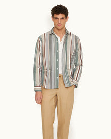 Barkley Jacquard Stripe Cotton Resort Overshirt Woven In Italy, Multicolour | Multi