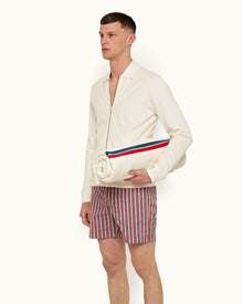 White Sand Zip-Thru Drop Needle Towelling Sweatshirt | White Sand