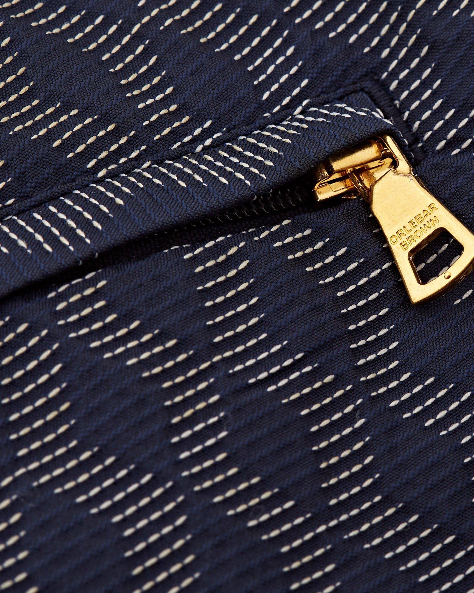 Bulldog Navy/Cloud Catto Jacquard Mid-Length Swim Shorts | Navy/Cloud