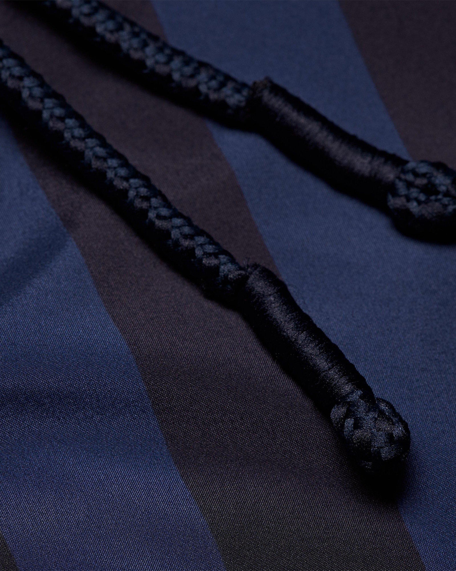 Dark Sapphire Mix Stripe Drawcord Mid-Length Swim Shorts | Dark Sapphire