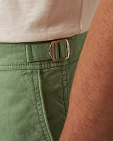 Bulldog Garment Dye Mid-Length Garment Dye Shorts Woven In Italy in Fresh Lawn colour | Fresh Lawn