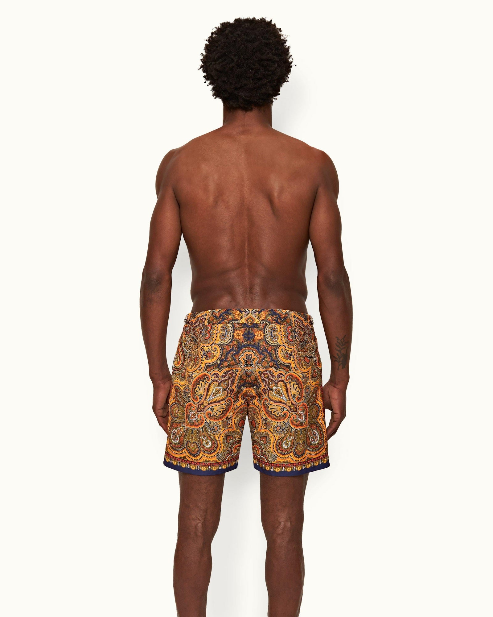 Lagoon Blue Mystique Paisley Mid-Length Swim Shorts | Lagoon Blue