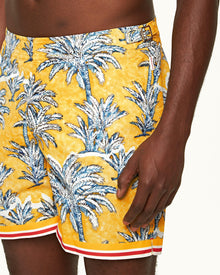 Bulldog Toucan Palm Border Mid-Length Swim Shorts | Toucan