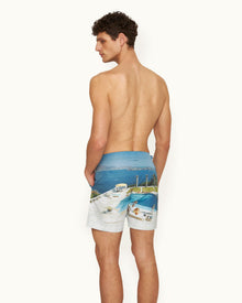 Bulldog Pacifico Photographic Print Mid-Length Swim Shorts Woven In France | Pacifico