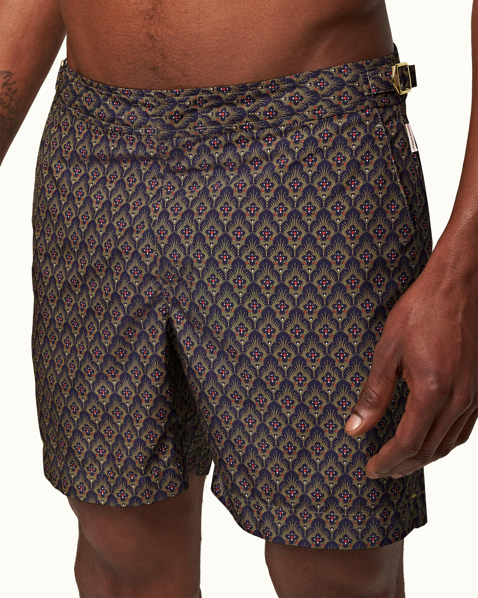 Bulldog Midnight Navy Sunny Deco Mid-Length Swim Shorts | Midnight Navy