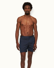 Night Iris Tonal Seersucker Mid-Length Swim Shorts | Night Iris
