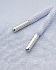 Cornell Linen Light Island Sky Tailored Fit Washed Linen Drawcord Shorts | Light Island Sky