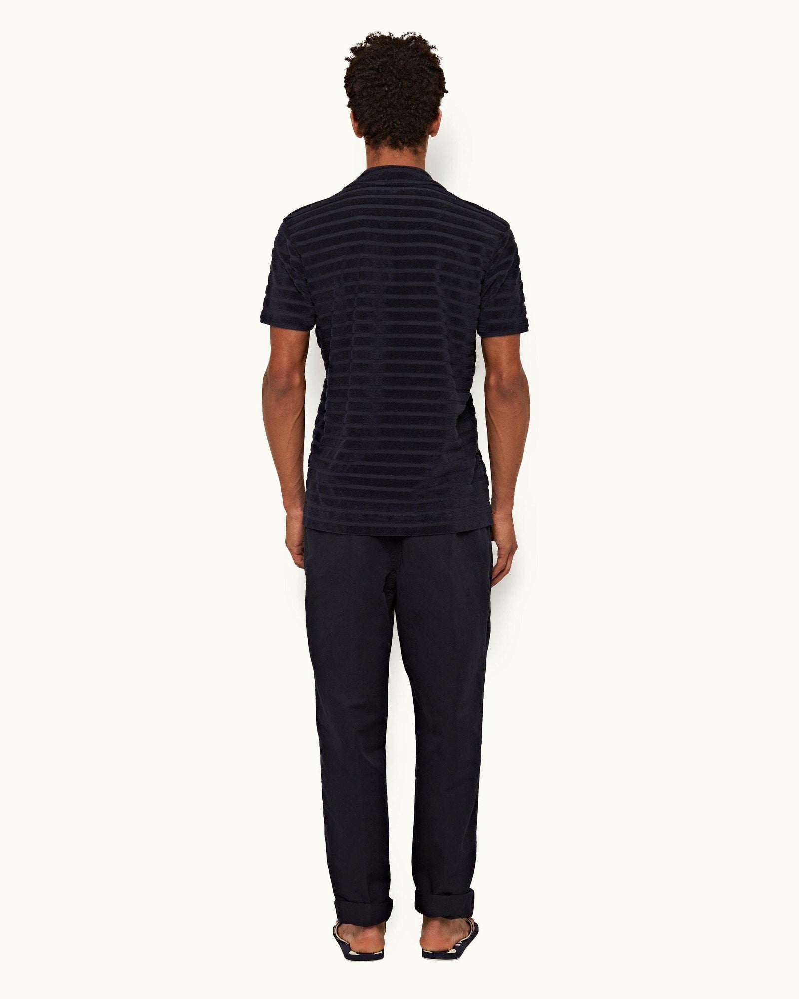 Doran Towelling Night Iris Classic Fit Towelling Polo Shirt | Night Iris