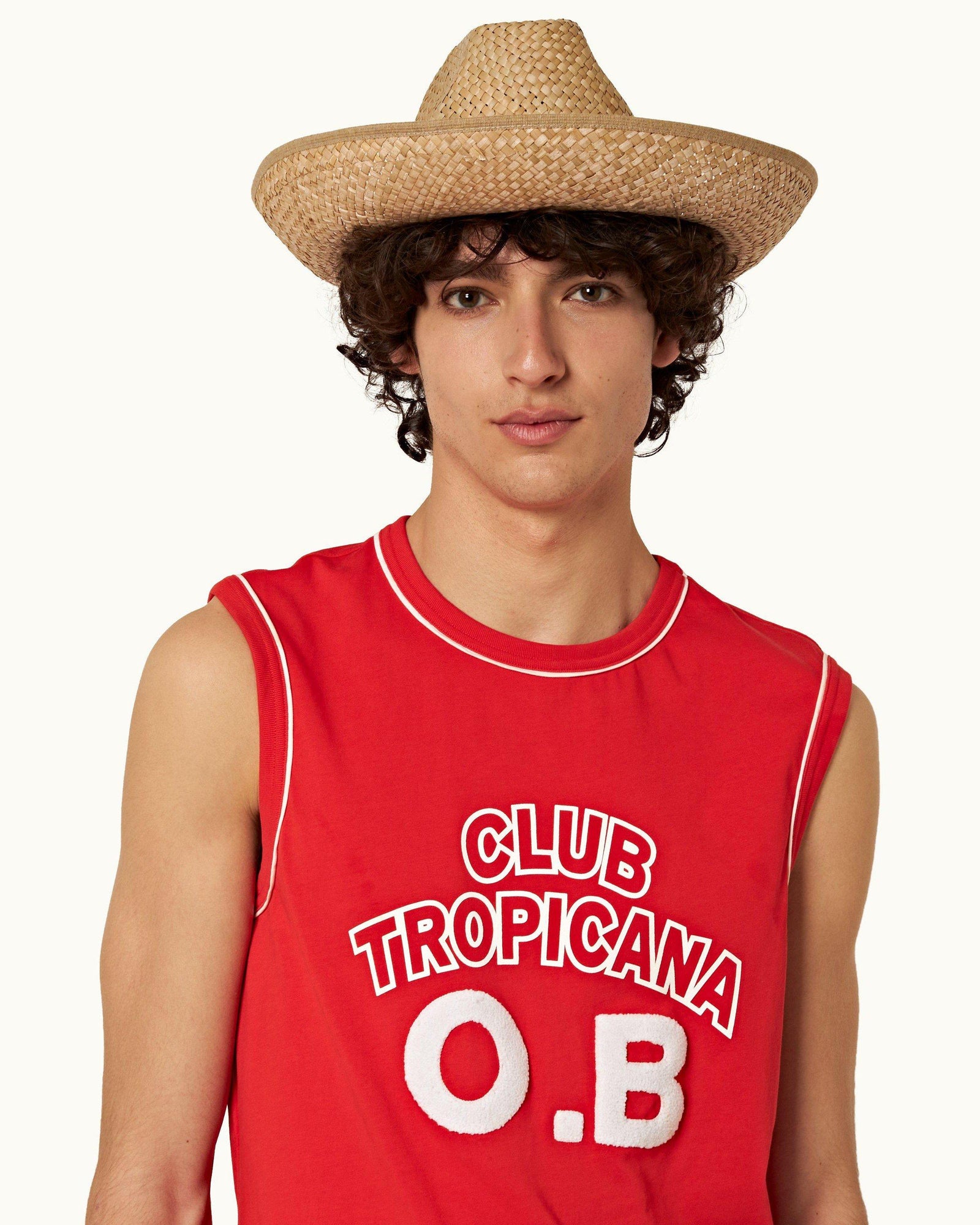 Summer Red Classic Fit 'Club Tropicana' Print Vest | Summer Red