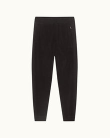 Black Mixed Texture Towelling Sweatpants | Black