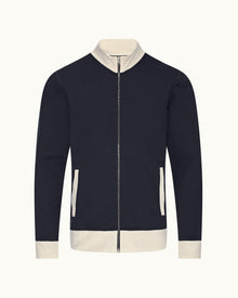 Night Iris Contrast Easy Fit Washed Organic Cotton Sweatshirt | Night Iris