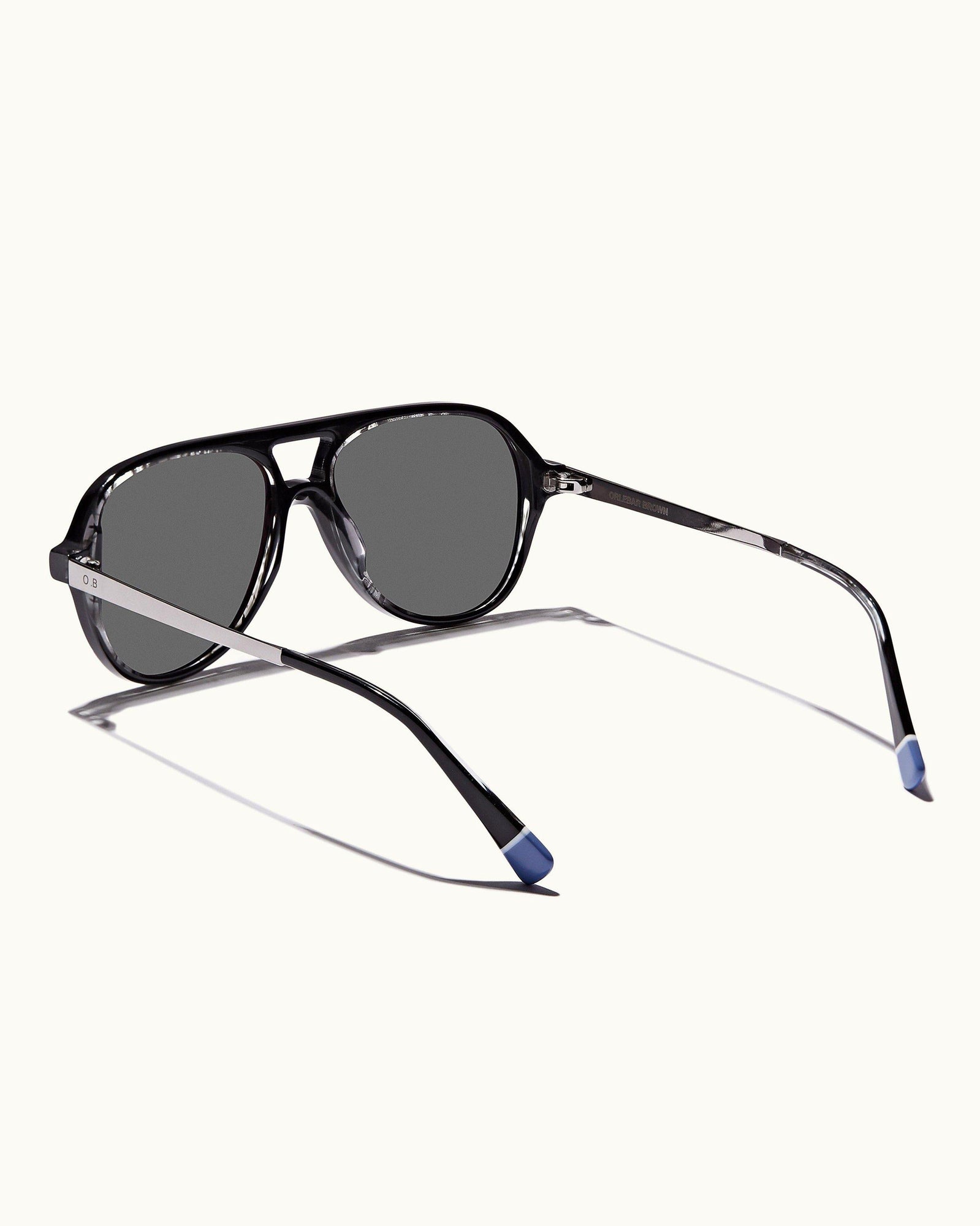 Estoril Black/Shiny Steel Double Bridge Sunglasses | Black/Shiny Steel