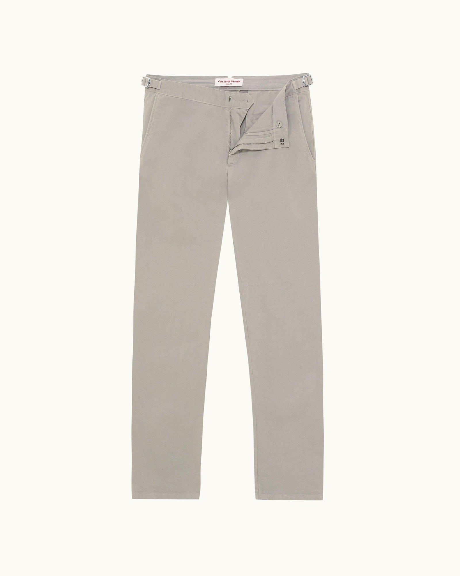 Seal Grey Tailored Fit Stretch-Cotton Chinos | Seal Grey