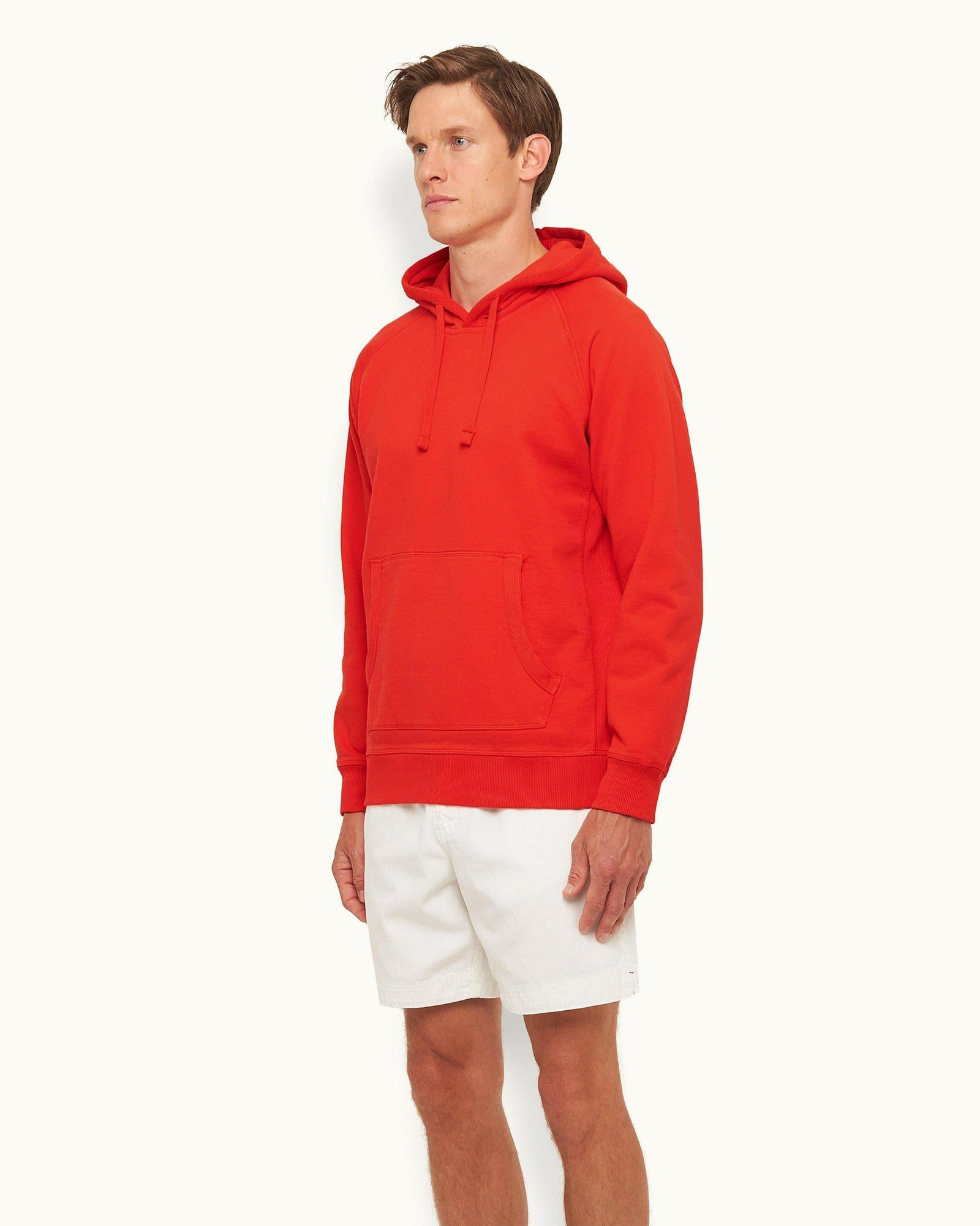 Summer Red Garment washed Hooded Sweatshirt | Summer Red