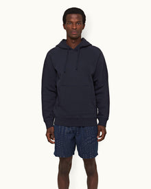 Night Iris Classic Fit Hooded Organic Cotton Sweatshirt | Night Iris