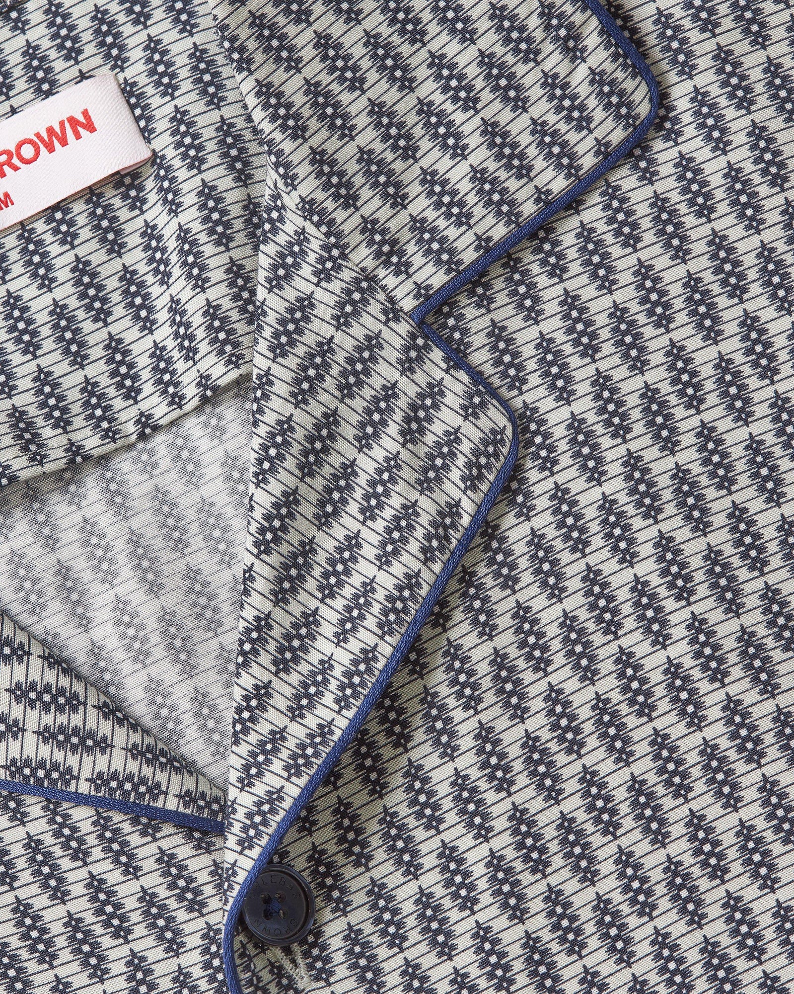 Perez Print Capri Collar Resort-Style Shirt Woven In Italy in Chai colour | Chai