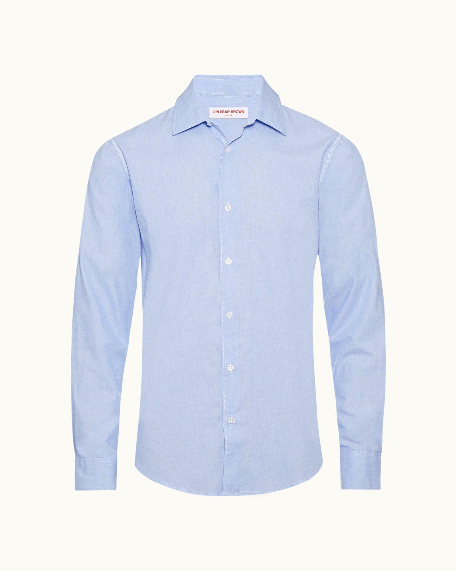 Pale Blue Tailored Fit Classic Collar Cotton Shirt | Pale Blue