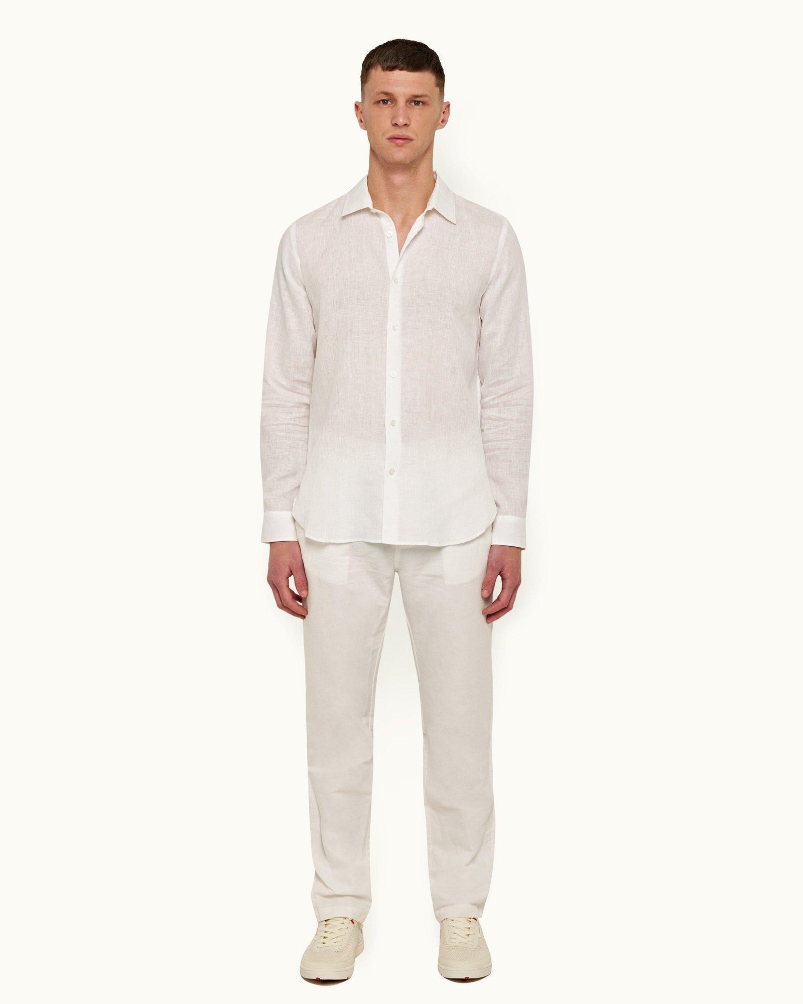 Cloud Classic Collar O.B Stripe Linen Shirt | Cloud