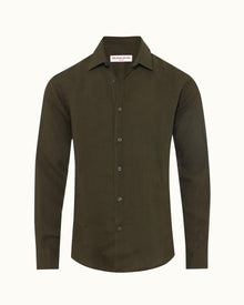 Giles Palm Tailored Fit Classic Collar Shirt | Palm