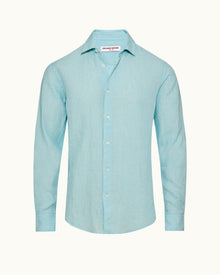 Men | Giles Lino Shirt | Light Sky Pool