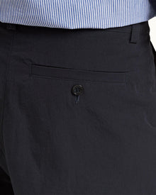 Midnight Navy/White Stripe Relaxed Fit Classic Collar Cotton Shirt | Midnight Navy/White