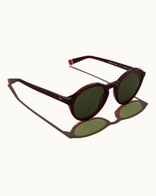 Harlyn Burgundy Round Sunglasses | Burgundy