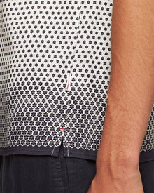 Hibbert White/Night Iris Floret Capri Collar Shirt | White/Night Iris