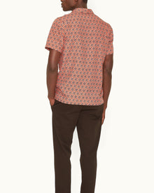 Hibbert Firestone Roseate Print Classic Fit Capri Collar Shirt | Firestone