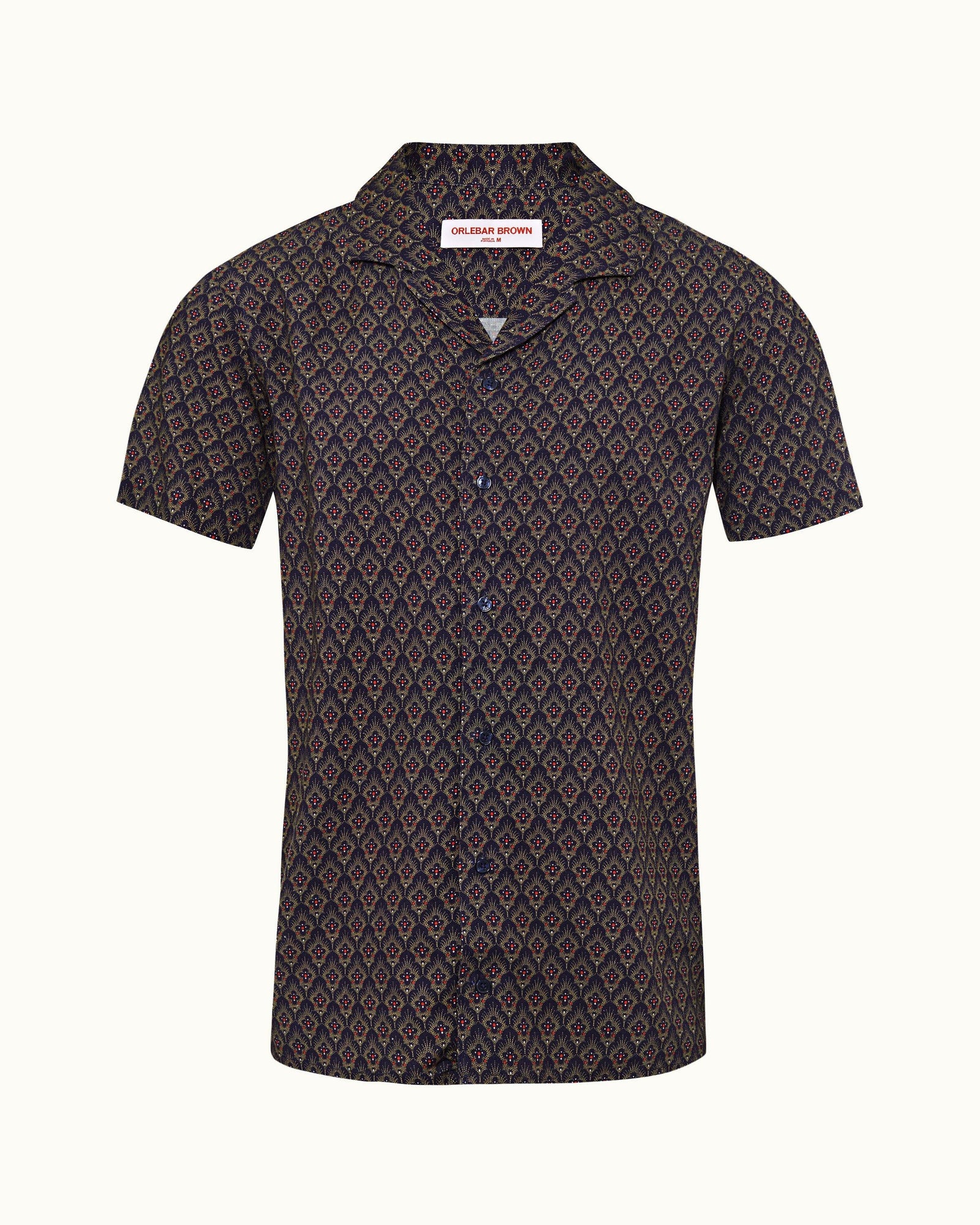 Hibbert Midnight Navy Sunny Deco Capri Collar Short-Sleeve Shirt | Midnight Navy