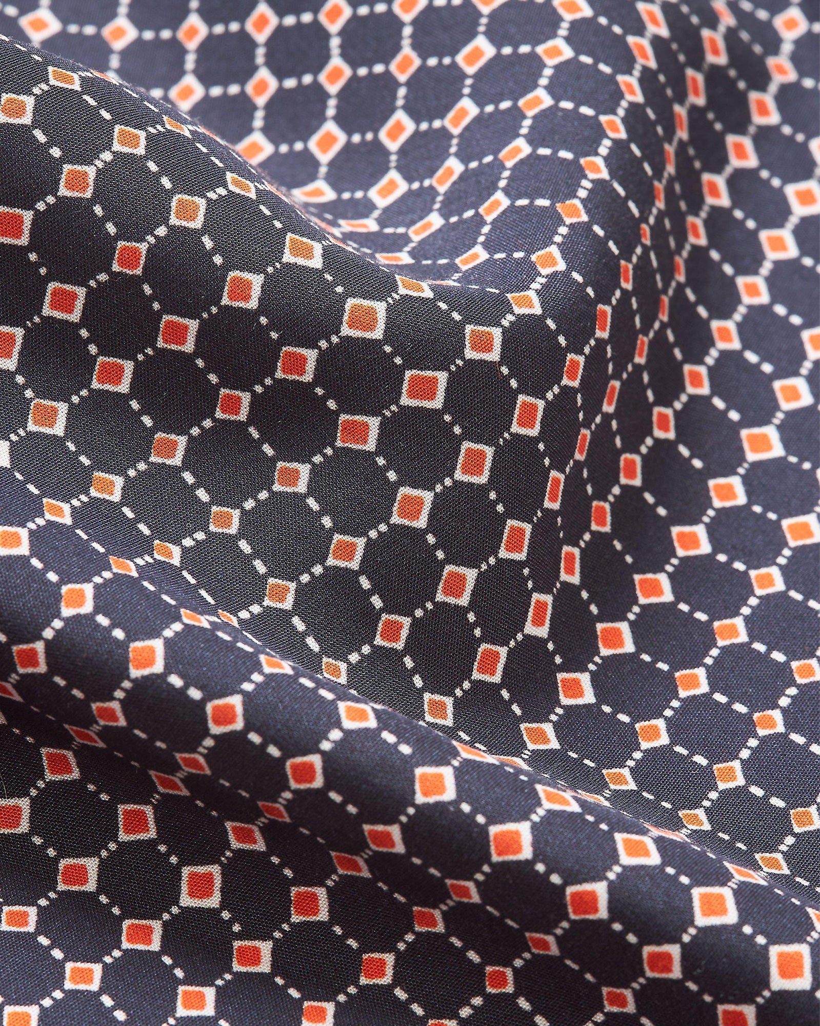 Azul Blue/Firestone Tiescape Print Classic Fit Capri Collar Shirt | Azul Blue/Firestone