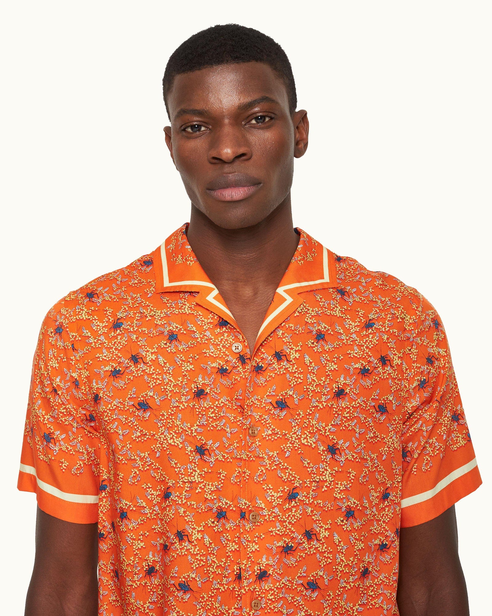 Hibbert Wonder Full Print Classic Fit Capri Collar Shirt in Havana Sun colour | Havana Sun