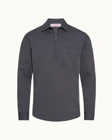 Hopkin Washed Ink Overhead Half-Zip Garment Dye Shirt | Washed Ink