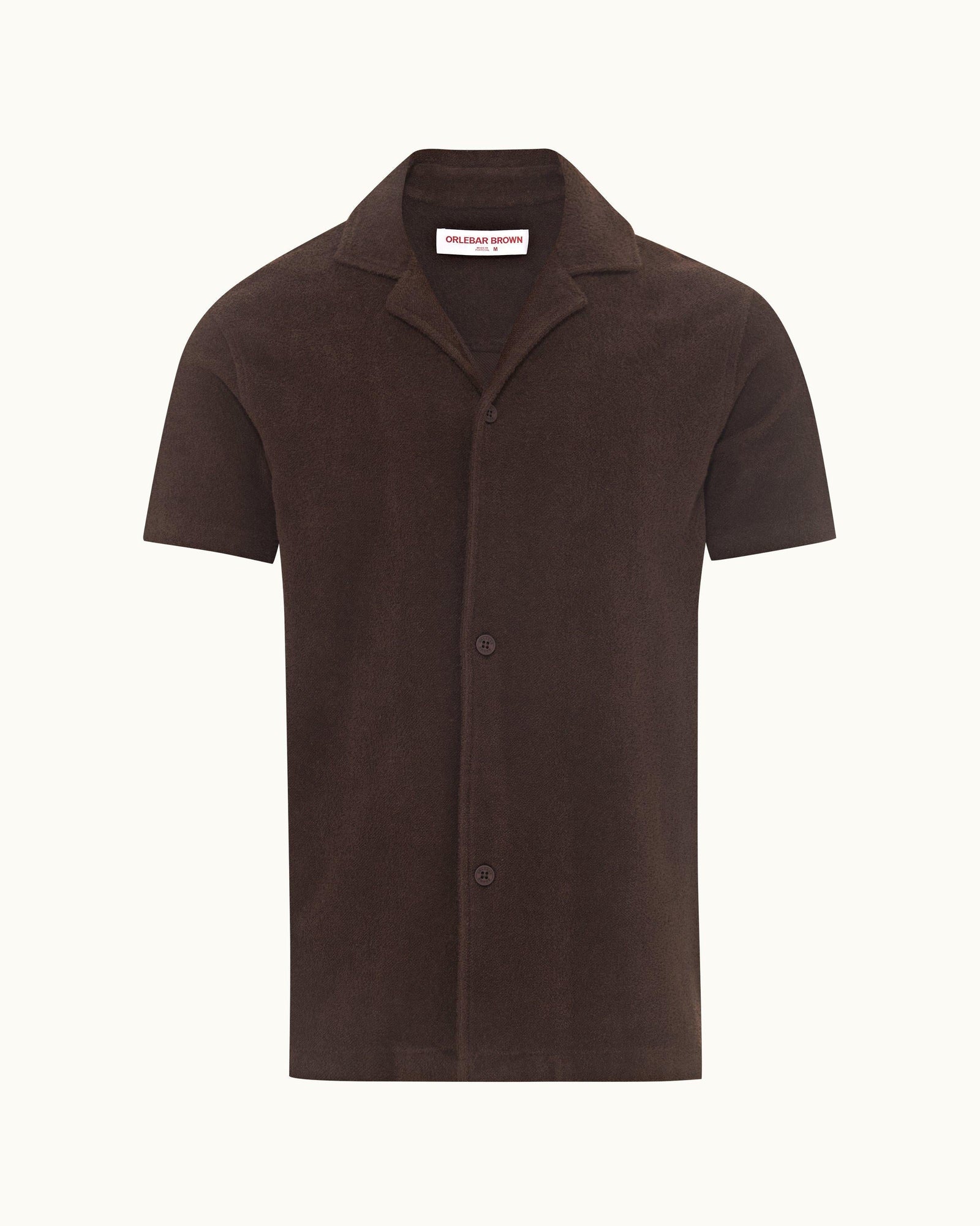 Howell 007 Truffle Relaxed Fit Capri Collar Cotton Towelling Shirt | Truffle