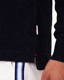 Night Iris Classic Fit Half-Zip Long-Sleeve Polo Shirt | Night Iris