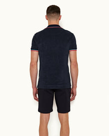Navy Classic Fit O.B Stripe Tipping Polo Shirt | Navy
