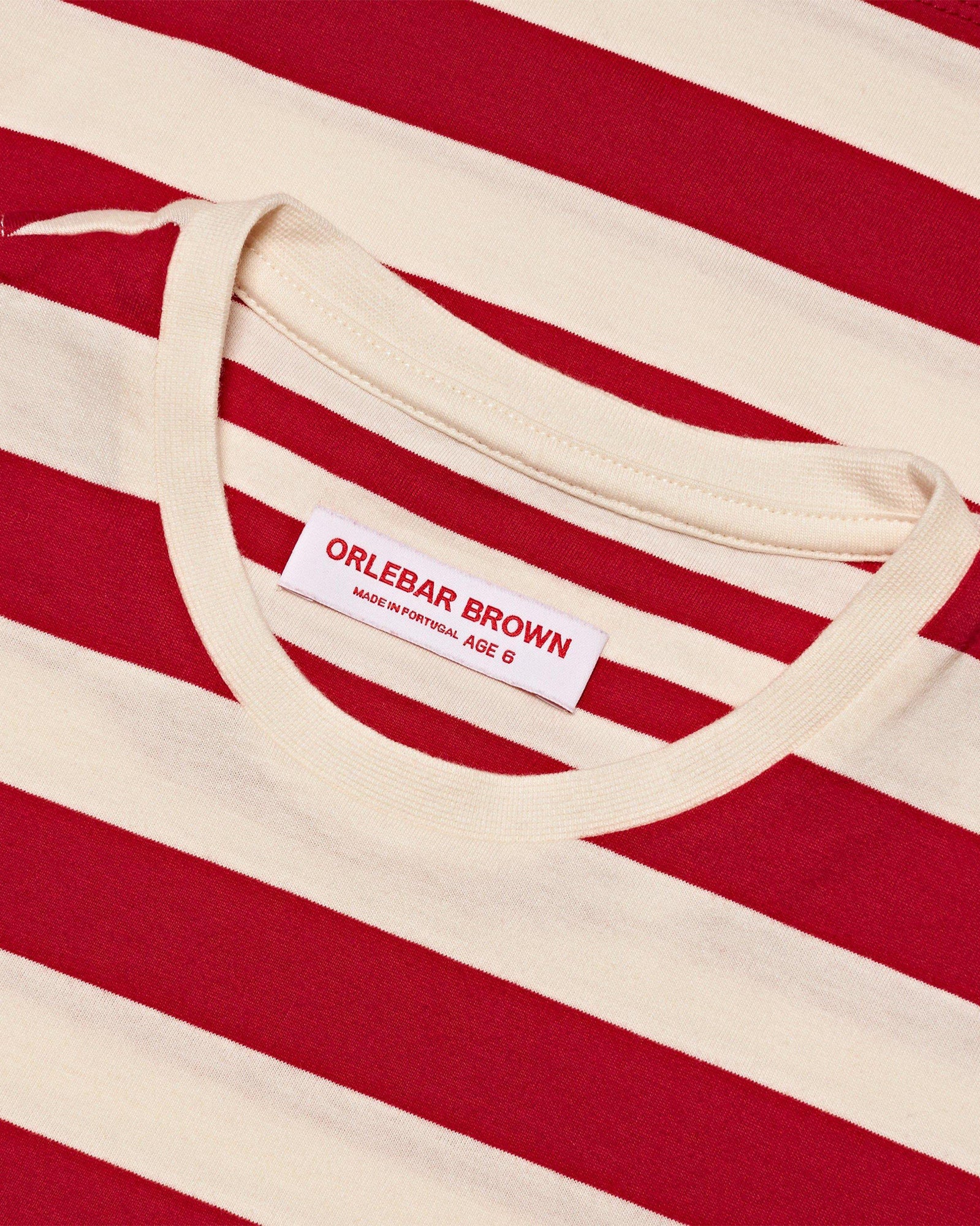 Kids | Vermillion Stripe Organic Cotton Tailored Fit T-Shirt | Vermillion