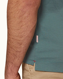 Linwood Sage Classic Fit Mercerised Cotton Polo Shirt | Sage