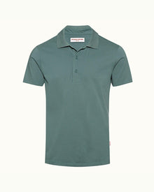 Linwood Sage Classic Fit Mercerised Cotton Polo Shirt | Sage