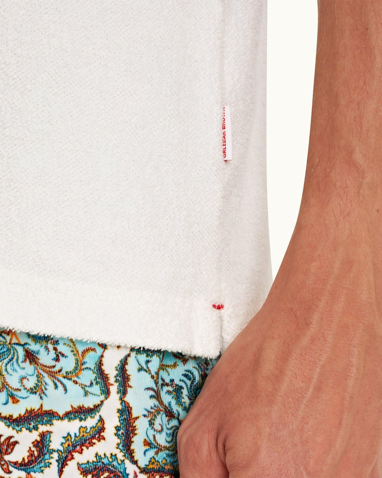 Lorenzo Towelling Cloud Classic Fit Pique Cotton Towelling Polo Shirt | Cloud