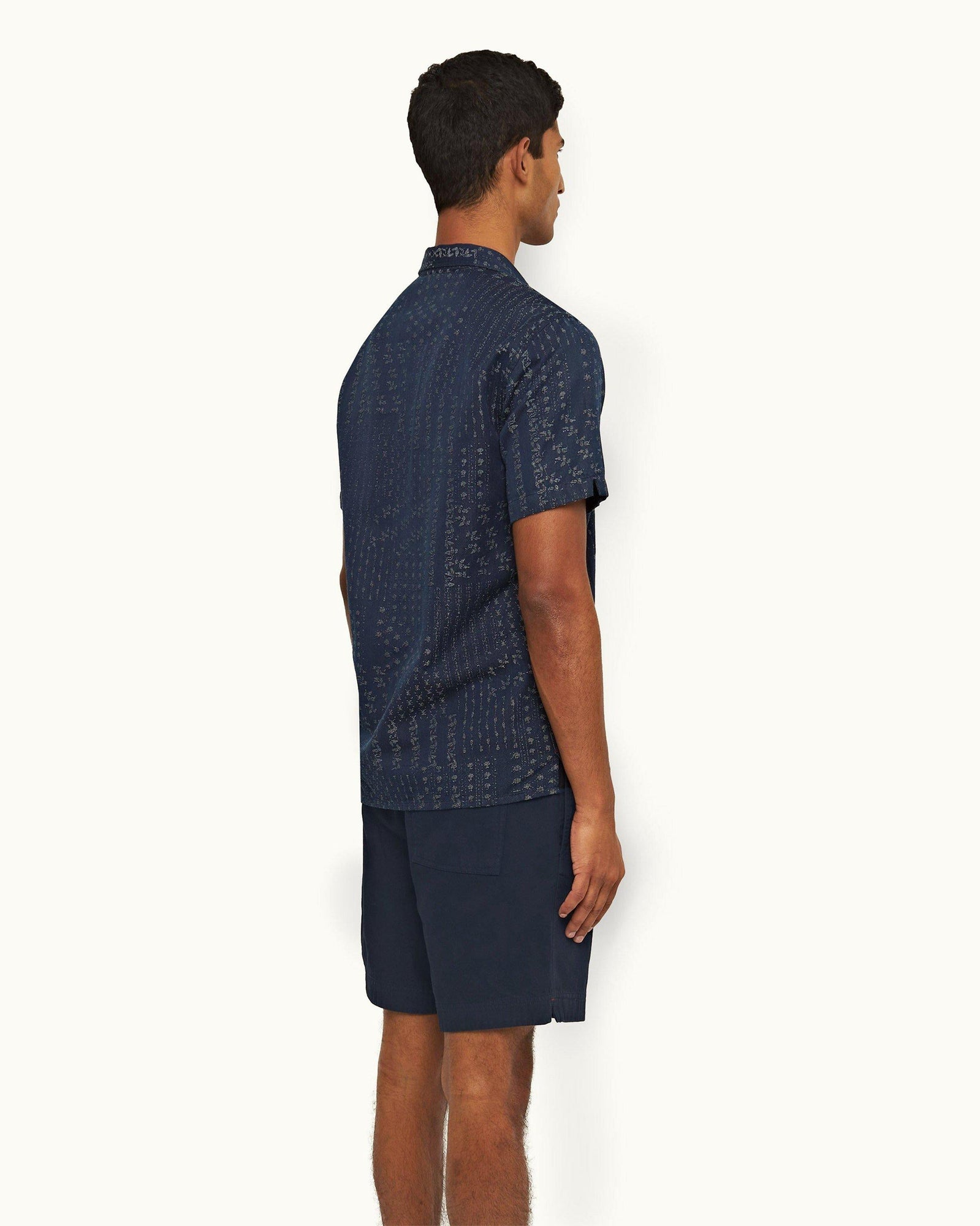 Night Iris Relaxed Fit Drawcord Stretch-Cotton Short | Night Iris