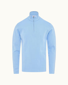 Glacier Blue Half-Zip Long-Sleeve Polo Shirt | Glacier Blue
